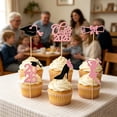 thumbnail image 6 of 12 Pcs 2026 Graduation Cake Cupcake Toppers,Glitter Grad Cap Diploma Food Appetizer Pick for Graduation Theme Party Cake Decorations Supplies,Pink, 6 of 7