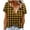 Yellow, variant on Womens Tops Plus Size Short Sleeve V-Neck Plaid Print Button Round-Neck T-shirt Blouses Black XXL