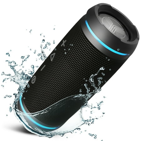 TREBLAB HD77 Bluetooth Portable Speaker Wireless - 25W Loud Surround Sound w/ Bass, True Wireless Stereo TWS Dual Pairing, Cordless Speakerphone for Outdoor Sports, IPX6 Waterproof (RENEWED)