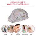 thumbnail image 2 of YFYANG Bonnet de Douche Double Imperméable pour Femmes, Gris Aquarelle Feuilles Réutilisable pour Tous Types et Tailles de Cheveux, 2 of 6