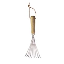 9-Tooth Stainless Steel Hand Rake for Lawn Care and Gardening Maintenance Tasks