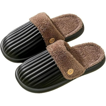

bangyoudaoo Women Men Slippers Winter Plush Lined Unisex Garden Clogs Warm Plush Slippers Non-slip Home Slippers for Indoor Outdoor