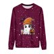 thumbnail image 4 of Heisall Womens Hoodies Halloween-themed Sparkling Print Round Neck Long Sleeve Fleece-lined Casual Sporty Fashion Sweatshirts, 4 of 9