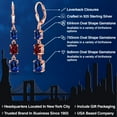thumbnail image 2 of Gem Stone King 18K Rose Gold Plated Silver Blue Created Sapphire 3 Stone Dangle Earrings for Women (6.20 Cttw, Gemstone September Birthstone, Oval 8X6MM, 7X5MM and 6X4MM), 2 of 6