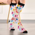 thumbnail image 5 of FORMRS Womens Knee High Socks Casual Long Thick Travel Daily Wear, 1 Pair, Colorful Circles, 5 of 6