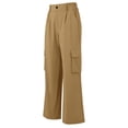 thumbnail image 2 of AherBiu Juniors Cargo Pants for Women Elastic Waisted Straight Leg Hiking Casual Loose Fitted Work Cargos with Multi Pockets(X-Large,Khaki), 2 of 6