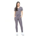 thumbnail image 2 of Scrubs for Women Set Ultra Stretch Form Fitting Womens Scrub Set (Charcoal, 3X-Large), 2 of 8
