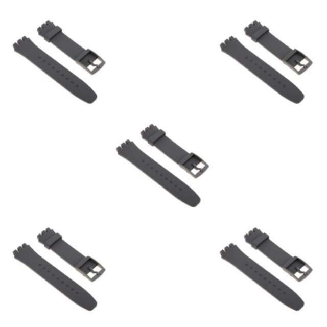 Baohd Versatile Silicone Watch Bands Watch Straps Replacement Rubber Wrist Band Gray 20mm 5Set