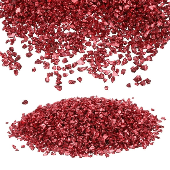Uxcell Broken Crushed Glass Irregular Sequins 0.08''-0.16'' Red Metallic Chunky Glitters For DIY Crafts Arts Nail