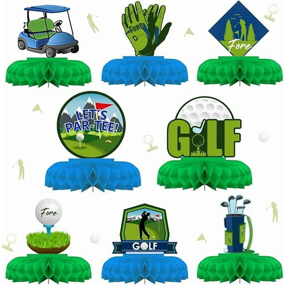 Golf Party Decorations, Golf Honeycomb Centerpieces, Golfing Par-tee Time 3D Table Paper Decorations, Sports Themed Honeycomb Supplies for Baby Shower Birthday Retirement Party