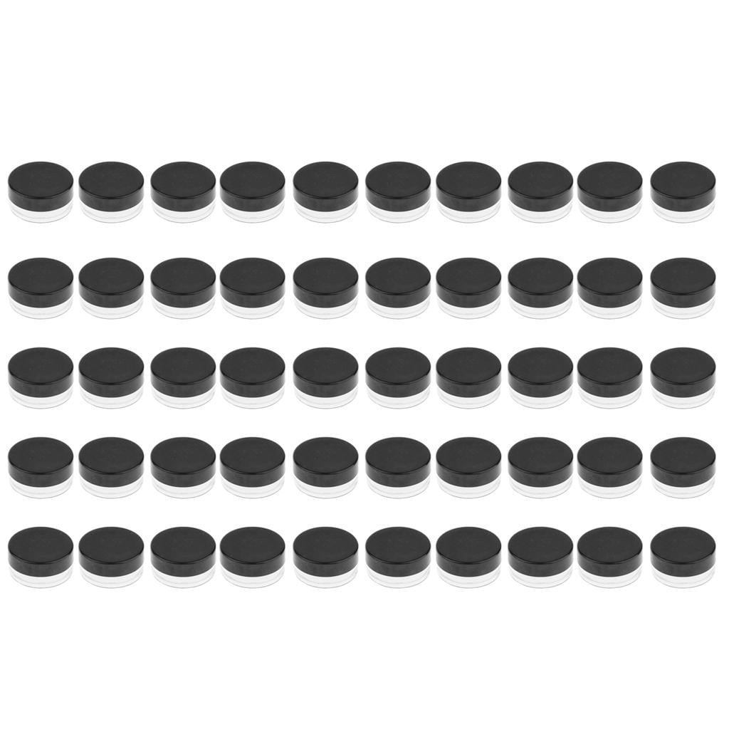 50Pcs Cream Jar Empty Jar Cosmetic Container with Screw for Lip , , Peelings - Black