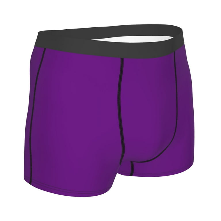 Disketp Purple Men'S Boxer Briefs,Soft And Breathable Cotton