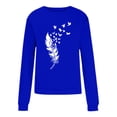 thumbnail image 4 of Trendfront Womens Plus Size Sweatshirt Feather and Birds Graphic Crewneck Long Sleeves Relaxed Casual Pullover Top, 4 of 4