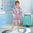 thumbnail image 5 of FORMRS Kids Bathrobe Unisex Hooded Robe Toddler Pajamas Sleepwear, Size 2-3T, Purple Cute Halloween, 5 of 7