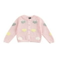thumbnail image 1 of Kids Sweater  Heart Patterns  Neck Long Sleeve Cardigan Knitwear for Fall Winter  1-9 Years, 1 of 7
