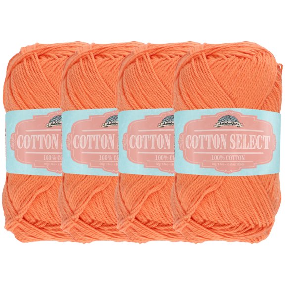 JubileeYarn Cotton Select Yarn - 50g/Skein Sport Weight - Coral Bay - 4 Skeins