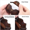 thumbnail image 3 of Funda para auriculares de piel auténtica color café, compatible con AirPods Pro, funda de viaje de piel suave y duradera con llavero, 3 of 5