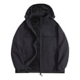 thumbnail image 3 of QATAINLAV Mens Zip up Hooded Jackets Long Sleeve Lightweight Windbreaker Waterproof Coats Trendy Fall Rain Jacket with Pockets Black,L, 3 of 7