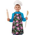thumbnail image 2 of Pioneer Flower Floral Print Pattern Kids Aprons for Girls and Boys,Adjustable Neck Strap Toddler Aprons for Kids Cooking Baking, 2 of 7
