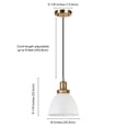 thumbnail image 5 of Evelyn&Zoe 8" White/Brass Metal Pendant, 5 of 7