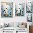 thumbnail image 4 of Designart "Elegance Amidst The Antarctic Penguins III" Penguin Floater Framed Wall Art Living Room, 4 of 5