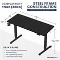 thumbnail image 2 of MotionGrey Standing Desk Height Adjustable Electric Motor Sit-to-Stand Desk Computer for Home and Office - Black Frame (55x24 Tabletop Included), 2 of 8