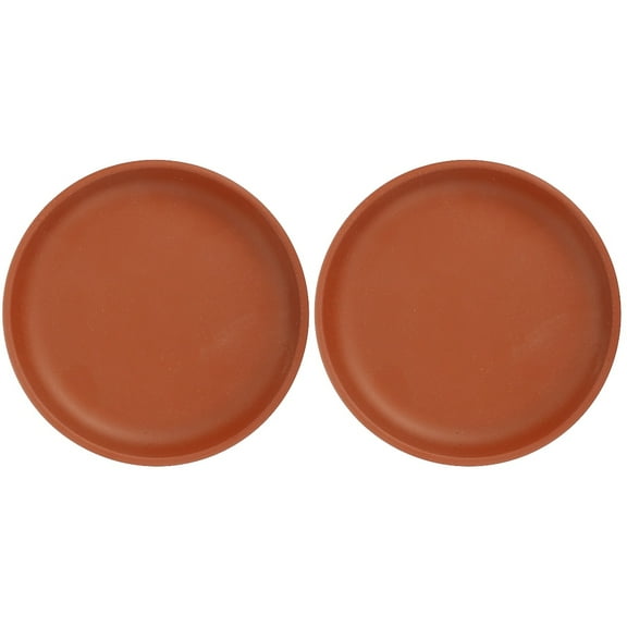 2 PCS Purple Clay Flower Pot Tray Plants Flowerpot Holding Plate Planter Saucers Drip