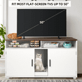thumbnail image 4 of RichYa Cat Litter Box Enclosure for 2 Cats, Wooden Hidden Cat Litter Box Furniture with Double Room, Cat Washroom Furniture with Storage Cabinet, Indoor Cat House TV Stand Side Table, Walnut white, 4 of 9