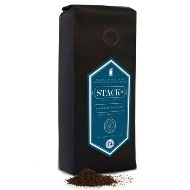 Stack Street Organic Cold Brew Coffee Colombian Supremo Reserve Single Origin Coarse Ground Coffee 1 Lb Bag Dark Roast Walmart Com Walmart Com