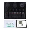 thumbnail image 2 of DC Marine Boat Toggle Switch 6 Gang ON Off Rocker Switch Panel USB with Digital Voltmeter Display for Boats Yachts Cars RVs SUVs, 2 of 7