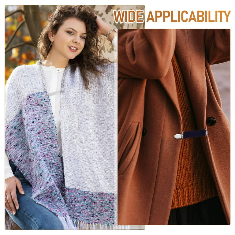 Vintage Sweater Clips Set Of 4 - Retro Cardigan Shawl Clips For Dresses And Fashion Accessories