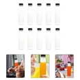 thumbnail image 2 of EeaseMX 10 envases vacíos de 330 ml, botellas PET transparentes de plástico para bebidas, zumos y zumos con tapas (tapas negras)., 2 of 8