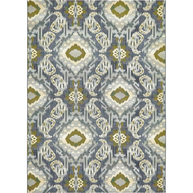 Unique Loom Extérieur Moderne Abstrait Cool Couleur Tapis 8' x 11'4 Rectangle Bleu/gris