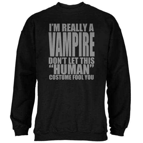 Halloween Human Vampire Costume Mens Sweatshirt Black LG