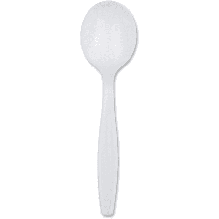 Nicole Fantini Medium Weight White Disposable Soup Spoon Collection: Qty 50