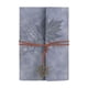 thumbnail image 1 of Refillable Notebook With 6 Rings Leather Binder Covers Leaf Pendant 75 Sheets Lined/Unruled Portable Planner Notebook grey, 1 of 4