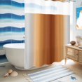 thumbnail image 5 of No Hook Shower Curtain, Dark Burnt Orange Grey Ombre Shower Curtains for Bathroom with See Through Top Window, Farmhouse Gradient Minimalist Waterproof & Washable Bath Curtain 60"x72", 5 of 9