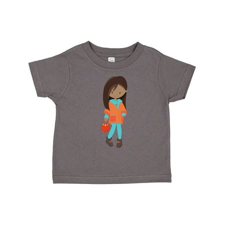 

Inktastic African American Girl Fashion Girl Orange Jacket Gift Toddler Toddler Girl T-Shirt