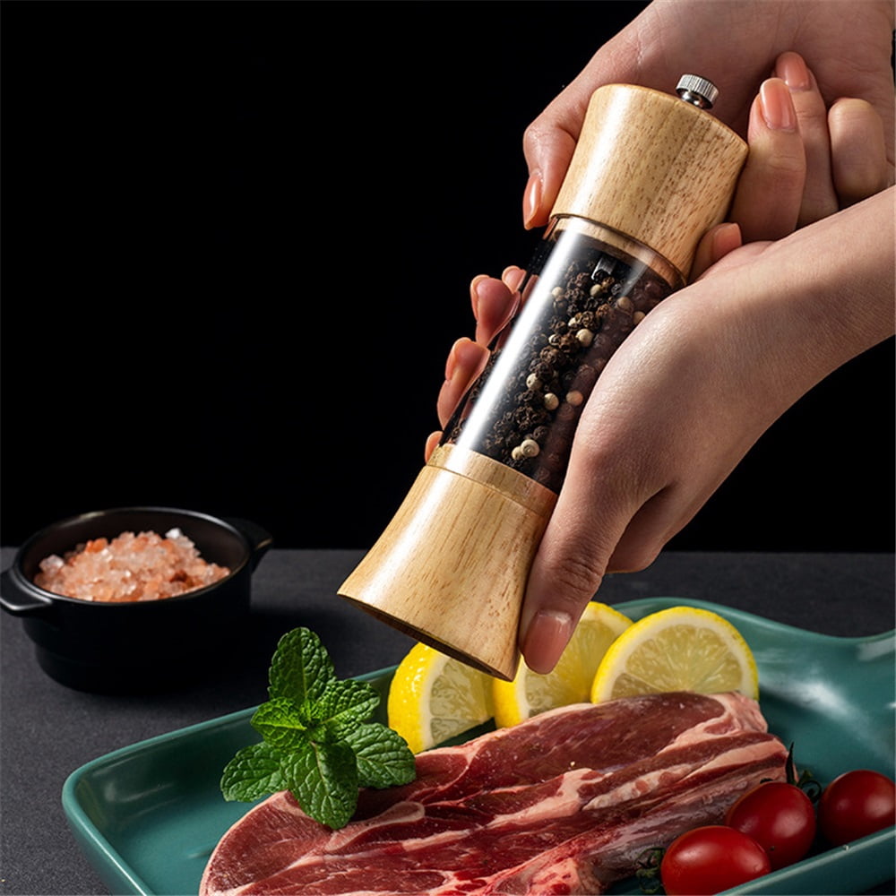 Pepper Mill, Pepper Grinder Set, Body Refillable Mills 1pcs, Adjustable Salt Grinder Shaker for Home,Kitche,Exquisite Appearance also Suitable for Restaurant Decoration