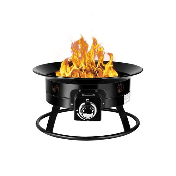 Camplux Outdoor Gas Fire Pit 19 inch Diameter, FP19MB Portable Propane Fire Bowl, Manual Ignition