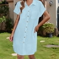 thumbnail image 1 of WILLBEST Vestido Camisero Largo De Lino Con Botones Y Mangas Cortas Para Mujer, Ideal Para Playa Y Verano | Ligero Y Transpirable, 1 of 3