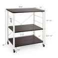 thumbnail image 3 of Costway 3-Tier Baker’s Rack with 10 Removable Hooks Lockable Casters for Coffee Restaurant, 3 of 10