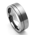 thumbnail image 2 of Men Women Tungsten Carbide Wedding Band Ring 8mm Comfort Fit Grooved Flat Ring For Men & Women, 2 of 3