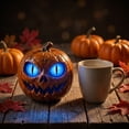 thumbnail image 6 of Yyuenw Resin Pumpkin Halloween Decoration, Hand-Painted Tabletop Figurine Ornament, Fall Harvest Home Decor for Shelf Mantel Desk, Holiday Gift, 6 of 7