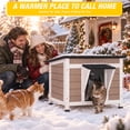 thumbnail image 4 of Aivituvin Insulated Outdoor Cat House for Winter, Weather-Resistant Wooden Feral Cat Shelter with 6-Sided Liner, Raised Floor and PVC Door Curtain, 4 of 7