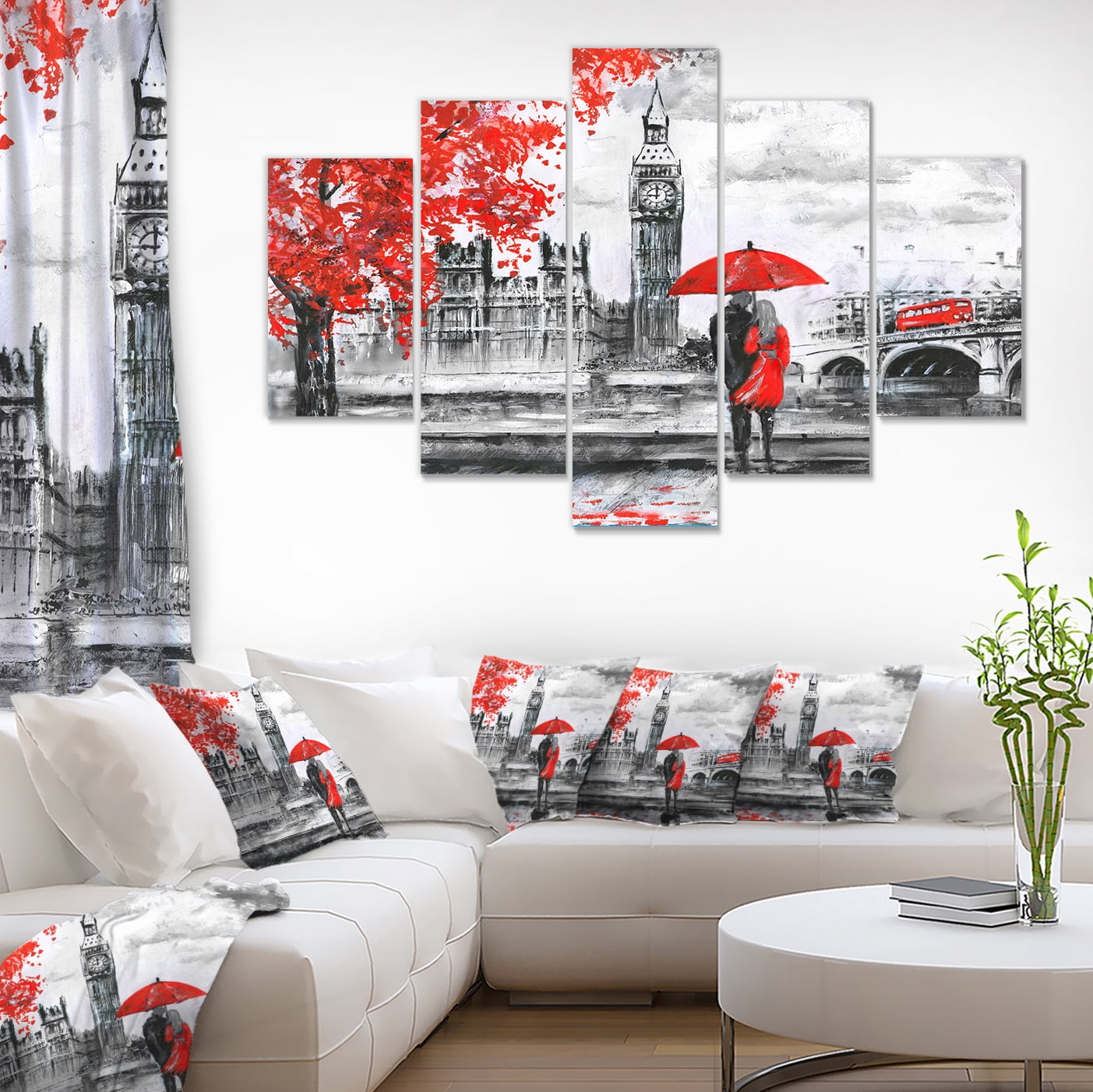Designart 'Couples Walking in Paris ' Landscape Canvas Art Print