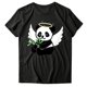 thumbnail image 5 of Camiseta estampada de manga corta con estampado de animales para mujer, cuello redondo, informal, suelta, blusas, camisas, túnicas Pompotops hkajfhjk462392, 5 of 5