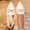 Beige, variant on Women’s Woven Metal-Buckle Pointed Toe Loafers, Professional Comfort Shoes for Office Work, Business Meetings, and Client Appointments