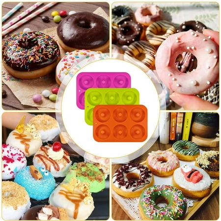 

3Pcs Silicone Cake Mold 6 Donut Making Mold Cake Mold Shaping Tool
