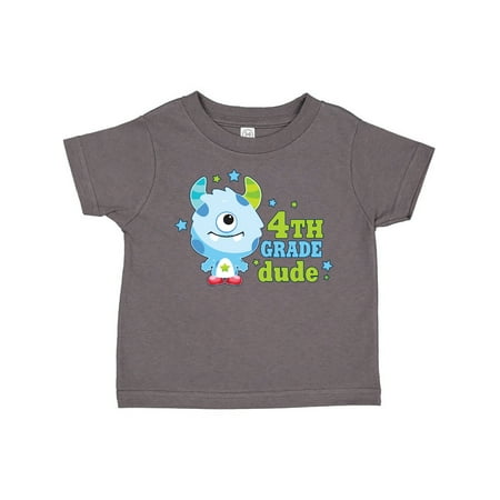 

Inktastic 4th Grade Dude with Cute Blue Monster Gift Toddler Boy Girl T-Shirt